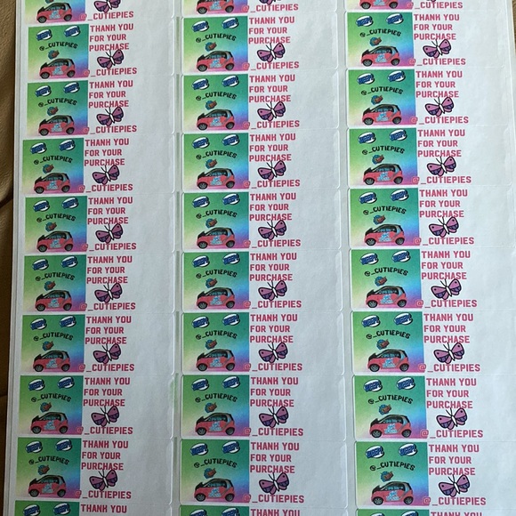 Custom Made Thank you stickers 1 sheet 30 pcs - Picture 6 of 10